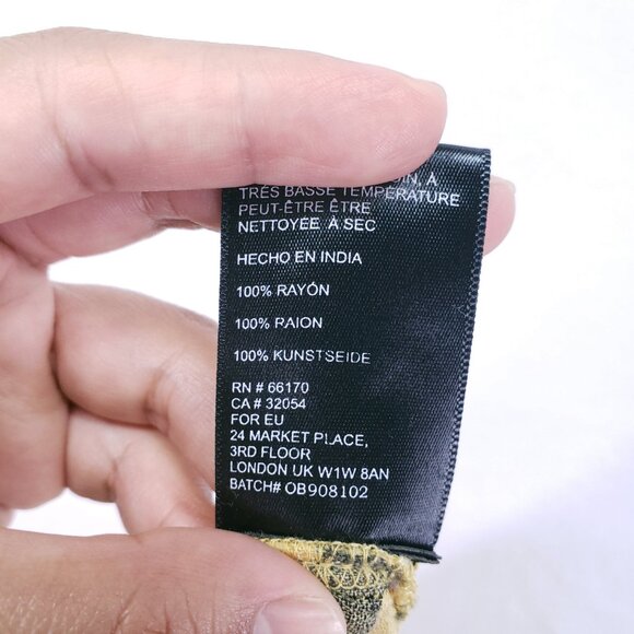 Urban Outfitters Yellow Pattern Y2K Halter Neckline Wide Leg Jumpsuit Size M - Picture 13 of 14